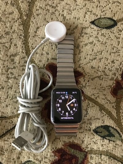 Лот: 11704344. Фото: 1. Apple watch 42 сталь БУ. Смарт-часы, фитнес-браслеты, аксессуары