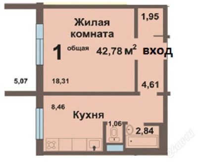 Лот: 2352128. Фото: 1. 1-комн. Покровский, 14, ДСК, 3... Квартиры, студии