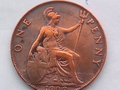 Лот: 19907492. Фото: 1. Монета Великобритании 1 пенни... Великобритания и острова