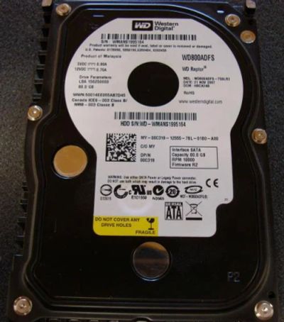 Лот: 3685946. Фото: 1. WD Raptor 80Gb 10000rpm. Жёсткие диски (HDD)