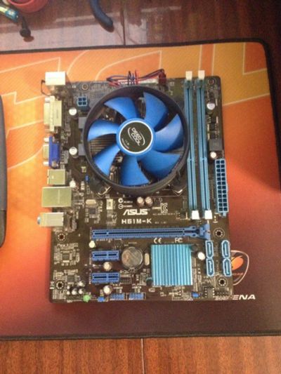 Лот: 10691091. Фото: 1. Asus H61M-K + Intel Celeron G1630... Материнские платы