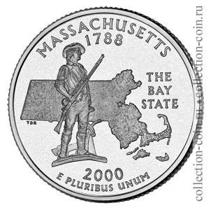 Лот: 11308122. Фото: 1. США 25 центов 2000 года. Серии... Америка