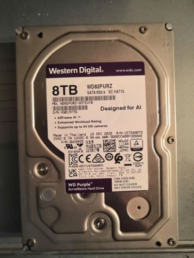 Лот: 25778525. Фото: 1. Western Digital Purple 8 TB WD82PURZ... Жёсткие диски (HDD)