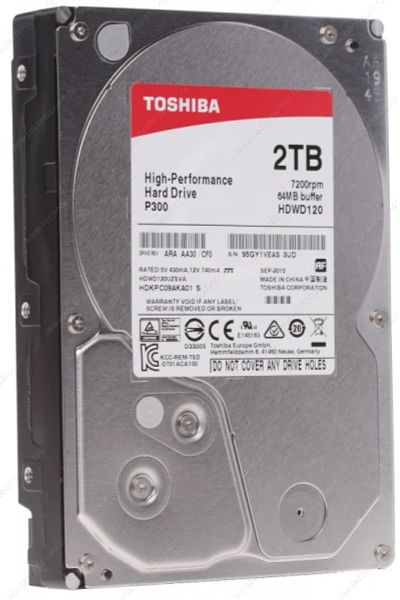 Лот: 6683803. Фото: 1. Жесткий диск HDD Toshiba P300... Жёсткие диски (HDD)