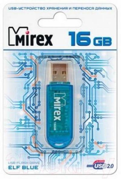 Лот: 16172771. Фото: 1. USB 16 Gb Mirex Elf blue. USB-флеш карты