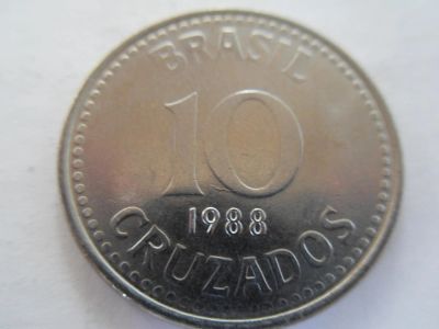 Лот: 5326916. Фото: 1. Бразилия 10 крузадо, 1988. Америка