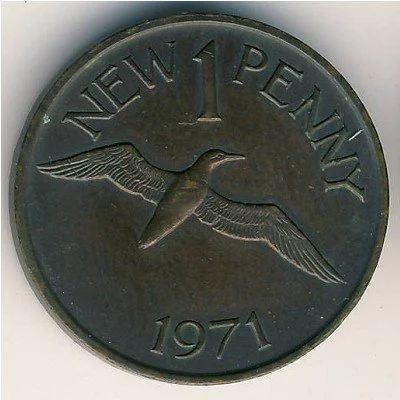 Лот: 9494201. Фото: 1. Гернси 1 новый пенни 1971 год... Великобритания и острова