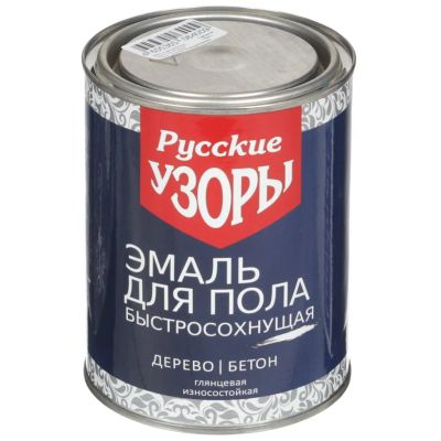 Лот: 24111258. Фото: 1. Эмаль Русские узоры, для пола... Краски, лаки, растворитель