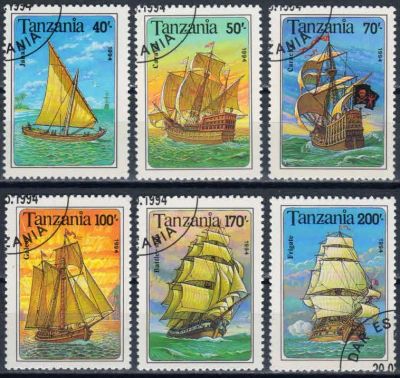 Лот: 18268613. Фото: 1. 1994. Танзания. Парусные суда... Марки