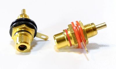 Лот: 12167992. Фото: 1. Разъем "тюльпан" RCA, золотые... Разъёмы