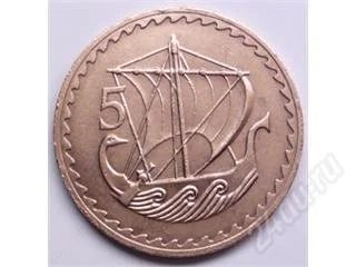 Лот: 95235. Фото: 1. Кипр. 5 милс 1973г. Корабль!. Европа