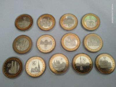 Лот: 5894848. Фото: 1. Германия медаль жетон 15шт Города... Юбилейные