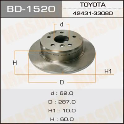 Лот: 18591029. Фото: 1. Диск тормозной masuma rear camry... Ходовая, подвеска, рулевое управление