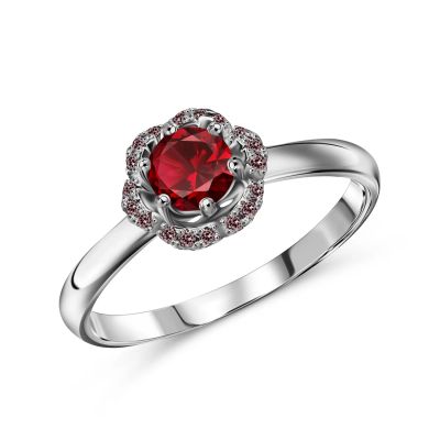 Лот: 23863613. Фото: 1. Серебряное кольцо с ювелирным... Кольца, перстни