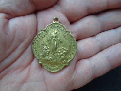 Лот: 10887989. Фото: 1. редкий антикварный кулон нательная... Памятные медали