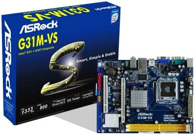 Лот: 5657375. Фото: 1. материнская плата asrock g31m-vs. Материнские платы