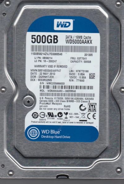 Лот: 8361670. Фото: 1. 500Gb Жесткий диск Western Digital... Жёсткие диски (HDD)