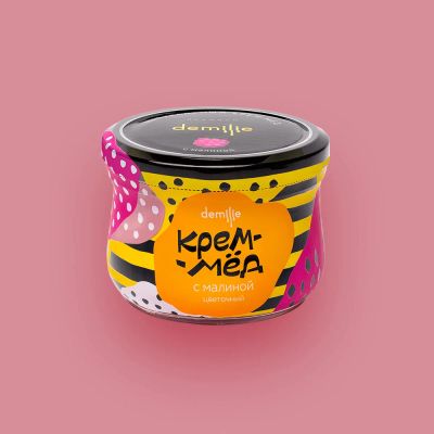 Лот: 12672369. Фото: 1. Крем-мёд с малиной / взбитый мед... Мёд, продукты пчеловодства