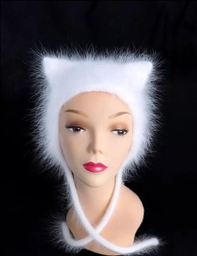 Лот: 24654348. Фото: 1. Коточепчик, чепчик с ушками из... Головные уборы