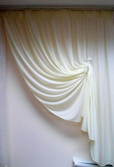 Лот: 4351426. Фото: 1. Штора из молочной вуали. Шторы, тюль