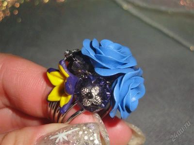 Лот: 1480644. Фото: 1. Изделия из полимерной глины,кольцо... Кольца, перстни