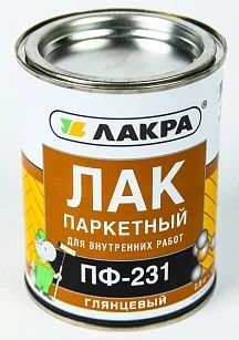 Лот: 6898081. Фото: 1. Лак ПФ-231 паркетный 0,8 кг. ЛАКРА... Краски, лаки, растворитель