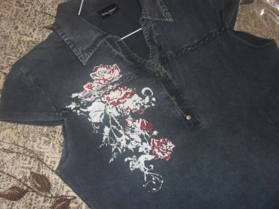 Лот: 4091782. Фото: 1. Блуза (кофта) под джинс со стразами... Блузы, рубашки