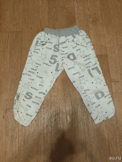 Лот: 16181436. Фото: 1. Детские брюки бриджи белые рисунок... Брюки, шорты, джинсы
