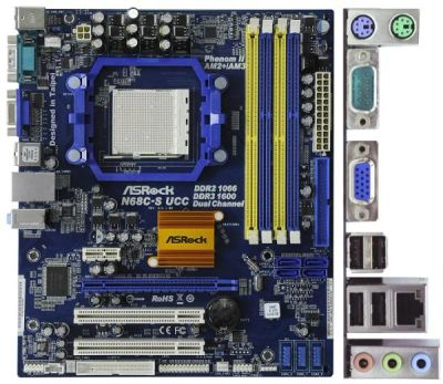 Лот: 8422659. Фото: 1. Материнская плата AsRock N68C-S... Материнские платы