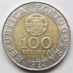 Лот: 202961. Фото: 1. Португалия. 100 эскудо 1992г... Европа