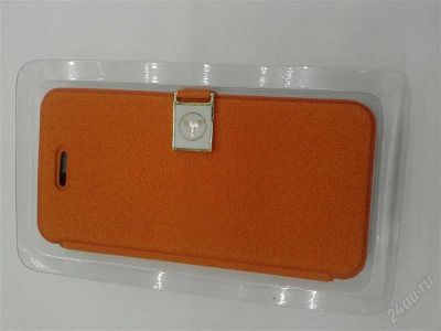 Лот: 2502797. Фото: 1. Чехол книжка Iphone 5 оранжевый. Чехлы, бамперы