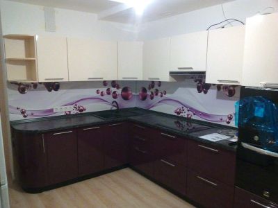 Лот: 11028692. Фото: 1. Фартук для кухни Шарики фиолет... Столешницы, барные стойки