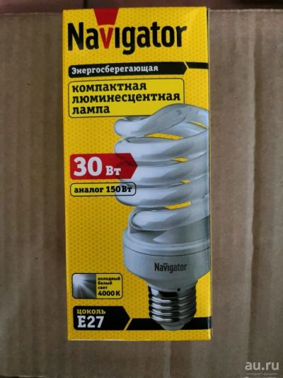 Лот: 13863968. Фото: 1. Лампа энергосберегающая Е27 30... Другое освещение