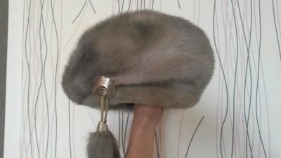 Лот: 6466424. Фото: 1. Шапка берет из голубой норки б... Головные уборы