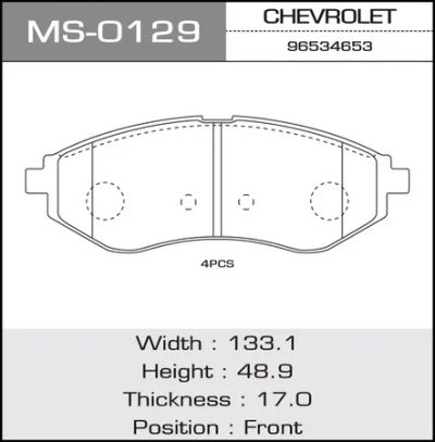 Лот: 18590921. Фото: 1. Колодки дисковые masuma chevrolet... Тормозная система