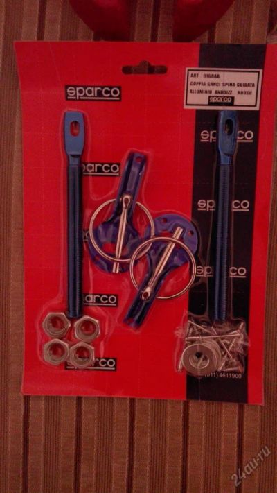 Лот: 5798719. Фото: 1. Замки на капот синие sparco. Детали тюнинга