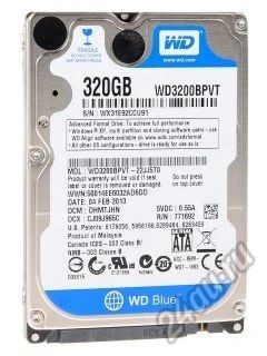Лот: 5837111. Фото: 1. HDD 320Gb 2.5" WD Scorpio Blue... Жёсткие диски (HDD)