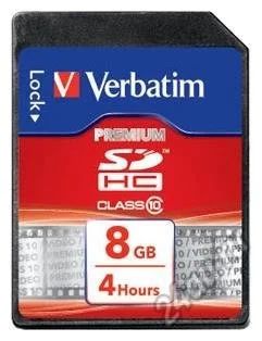 Лот: 5548437. Фото: 1. Карта памяти SDHC 8Gb Verbatim... Карты памяти