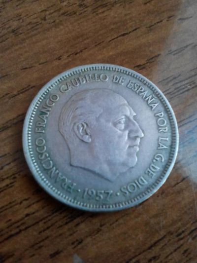 Лот: 8853480. Фото: 1. 25 песет, Испания, 1957 год. Европа