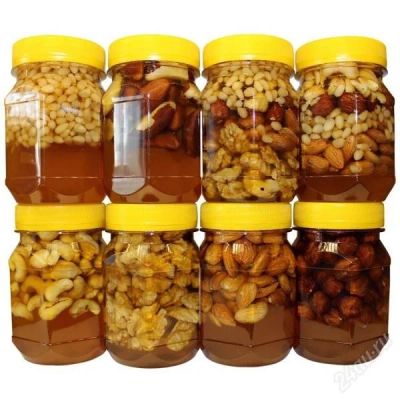 Лот: 2599788. Фото: 1. Мёд с кедровым орехом с пасеки... Мёд, продукты пчеловодства