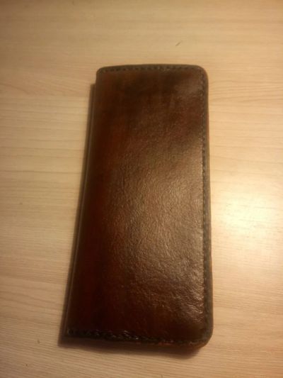 Лот: 12490853. Фото: 1. Кожаный кошелек ручной работы. Бумажники, кошельки, портмоне