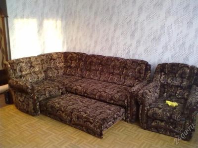 Лот: 2529063. Фото: 1. диван угловой +1 кресло. Кресла, пуфы