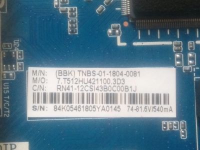 Лот: 14527497. Фото: 1. main CV512H-U42 tv BBK 40LEM-1043... Запчасти для телевизоров, видеотехники, аудиотехники