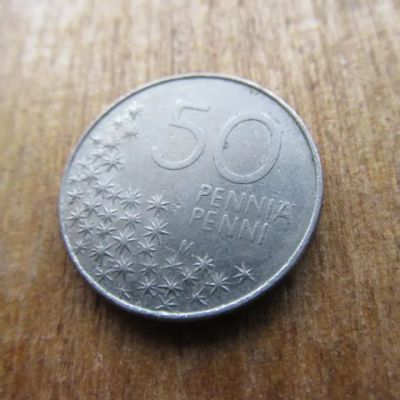 Лот: 8448123. Фото: 1. Монета 50 пенни Финляндия 1991... Европа