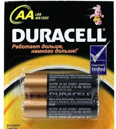 Лот: 16026419. Фото: 1. Батарейки АА 2шт Duracell Basic... Батарейки, аккумуляторы, элементы питания