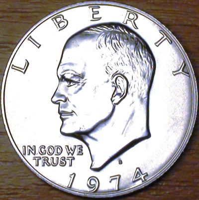 Лот: 18414453. Фото: 1. 1 доллар 1974г. Дуайт Эйзенхауэр... Америка