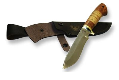 Лот: 7562160. Фото: 1. Нож Ирбис с кожаным чехлом (сталь... Ножи, топоры