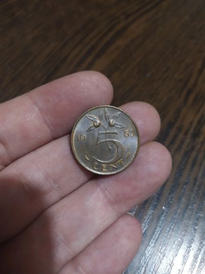 Лот: 18768662. Фото: 1. Нидерланды, 5 центов. 1963г. Америка