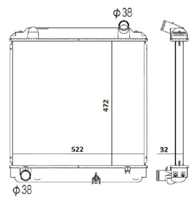 Лот: 5138349. Фото: 1. Радиатор toyota dyna/toyoace bu102... Двигатель и элементы двигателя