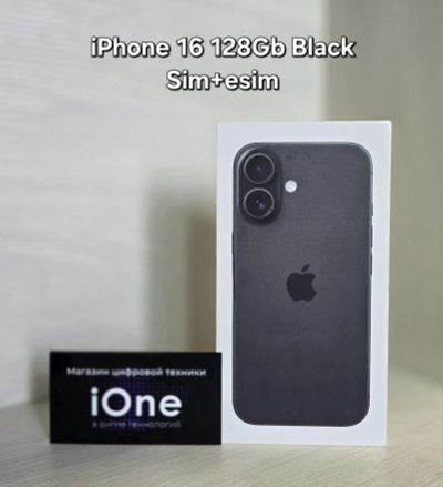 Лот: 24373065. Фото: 1. iPhone 16 128Gb Black (Новый). Смартфоны